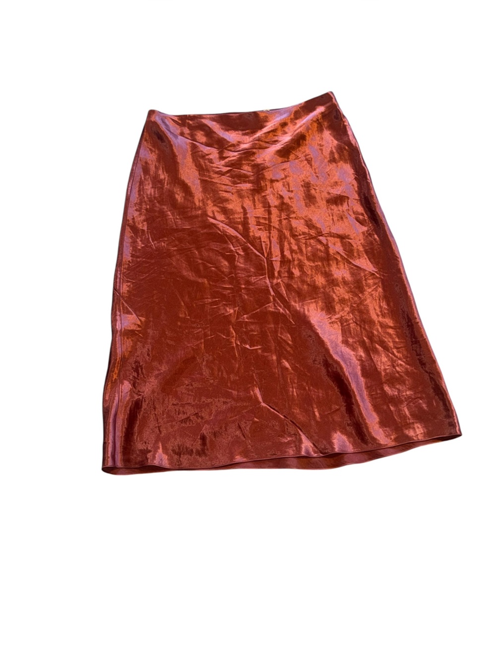 VINCE X REVOLVE womens rosewood Low-Waist Satin Midi Skirt size large - Picture 4 of 11